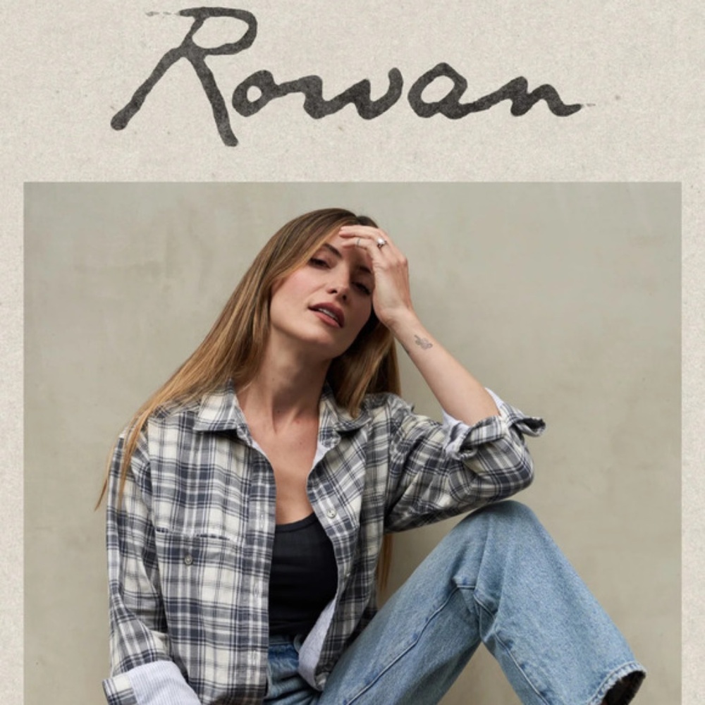 Rowan Dallas Oversized Plaid Shirt - Carolina Blue Color - XS - Worn Once